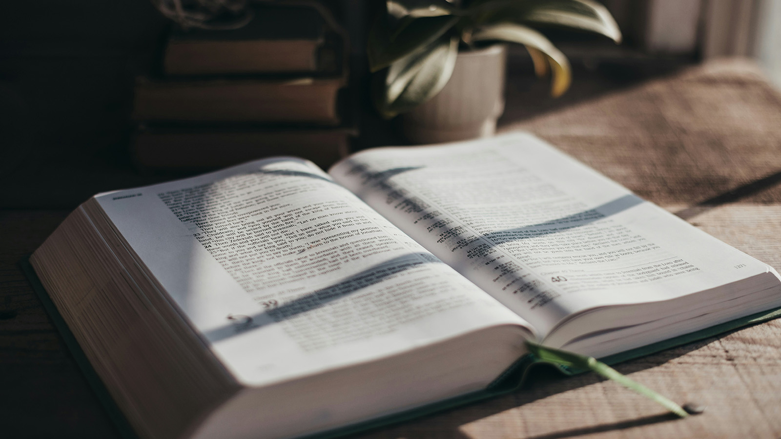 Bible sitting on a table